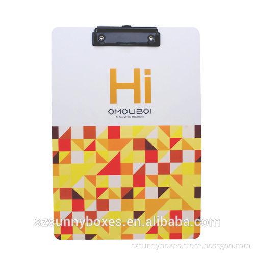 Eco-friendly PP Printed Hanging Menu File Clip Board